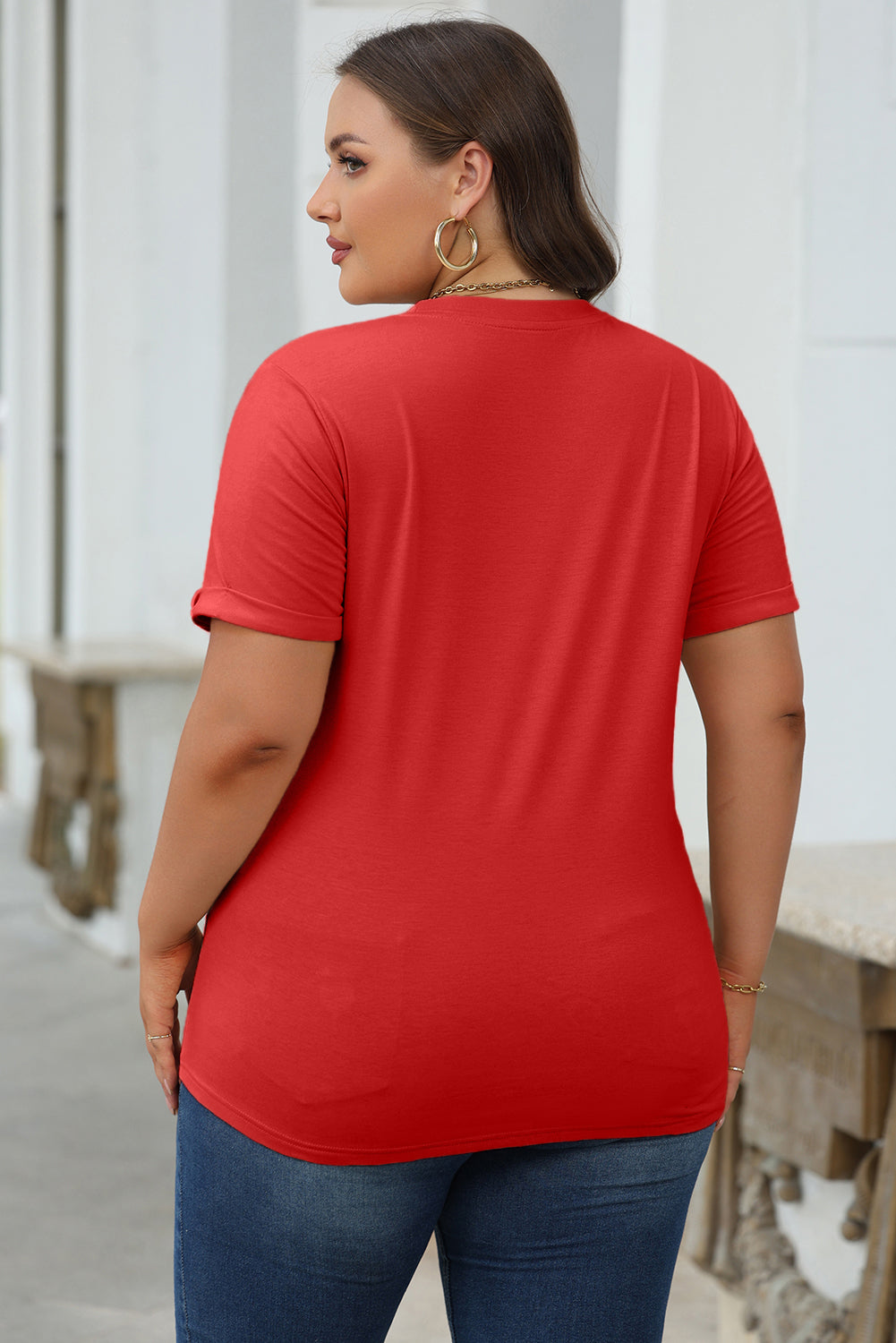 Green Casual Plain Crew Neck Tee
