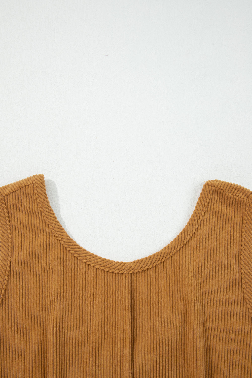 Black Corduroy Sleeveless Mini Dress With Patched Pockets