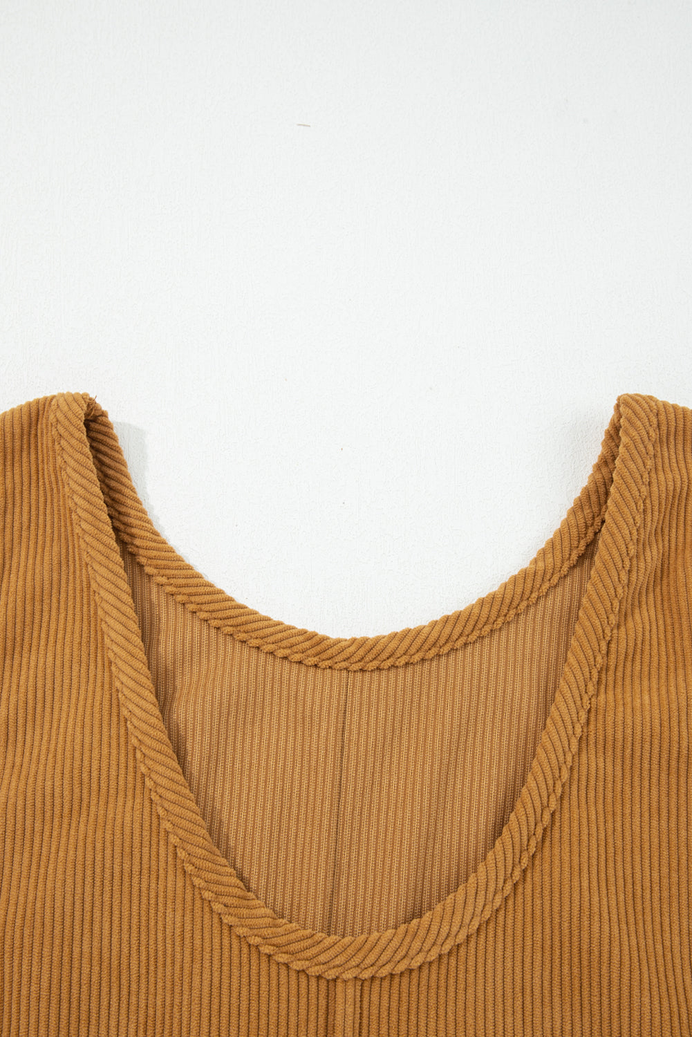 Black Corduroy Sleeveless Mini Dress With Patched Pockets