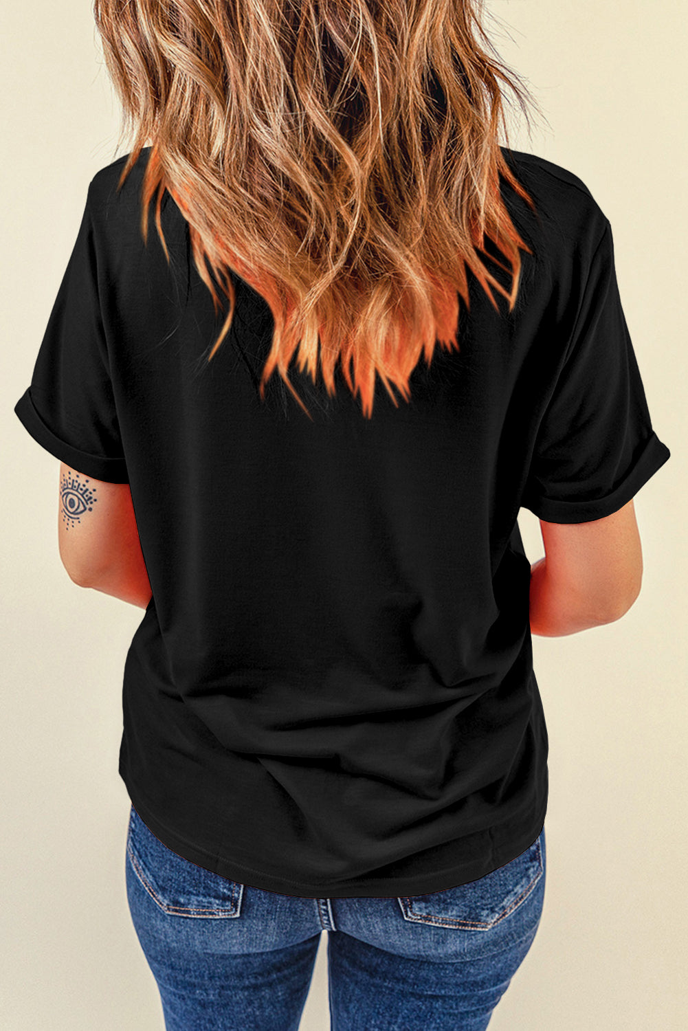 Green Casual Plain Crew Neck Tee