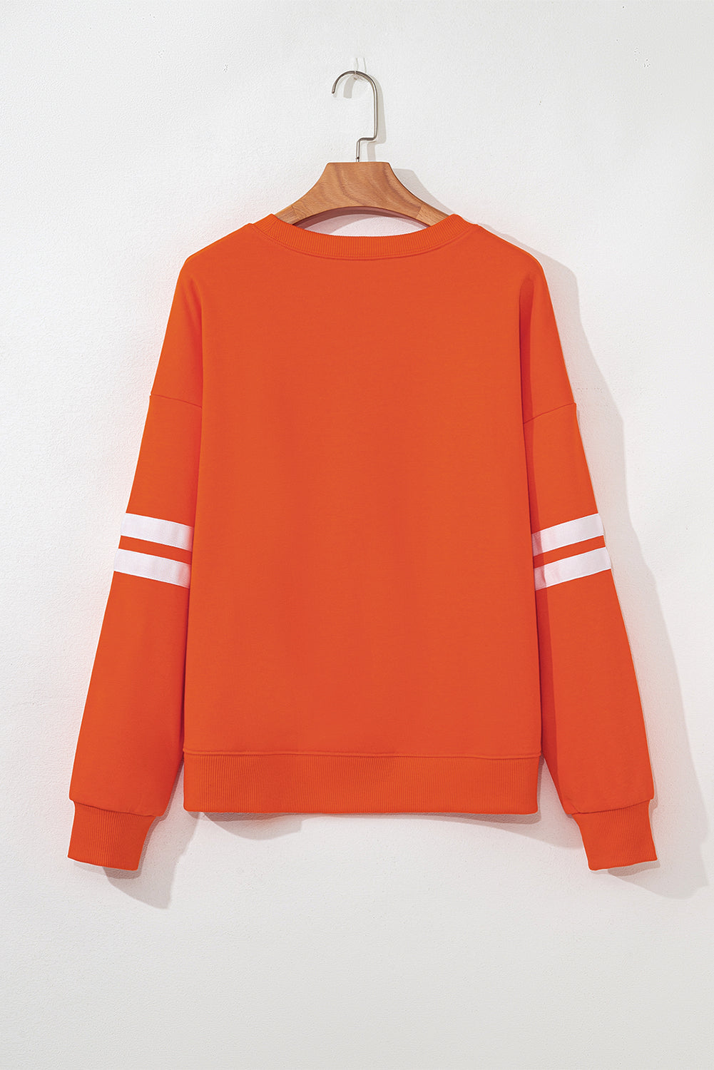 Navy Blue Varsity Striped Detail Drop Shoulder Oversized Sweatshirt