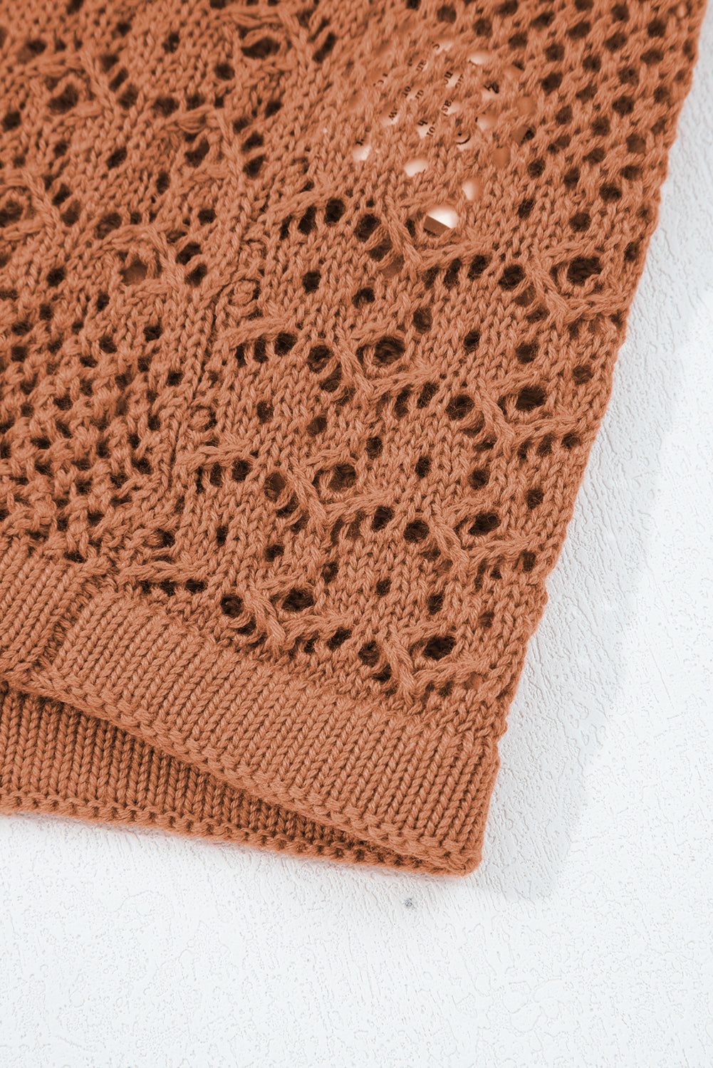 Jet Stream Mix Pattern Hollowed Knit Open Front Cardigan