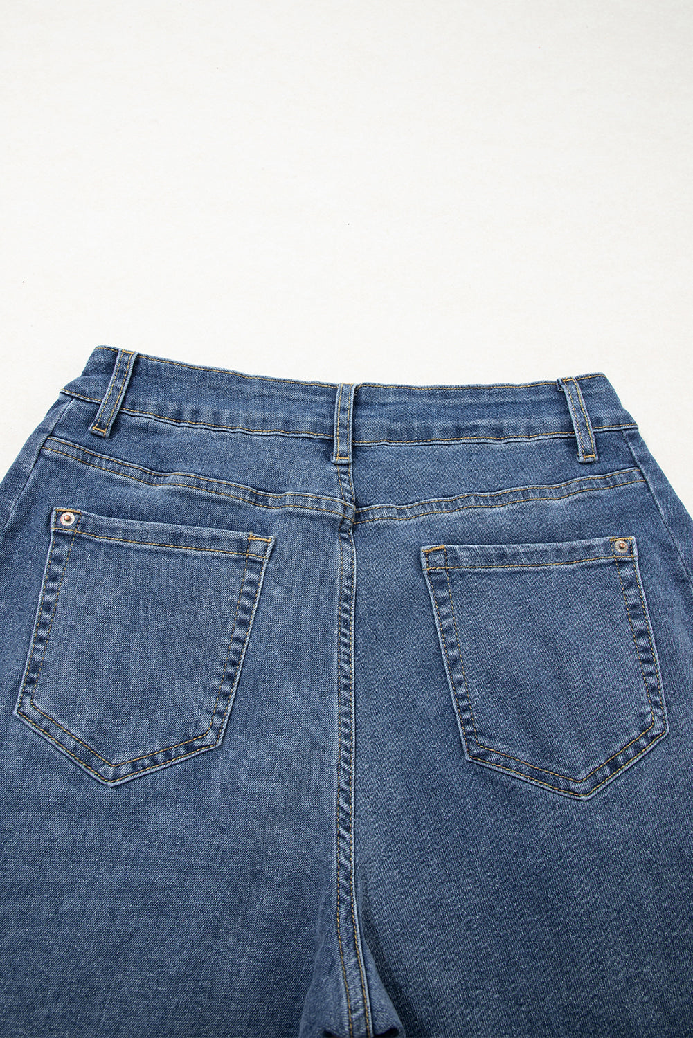 Ashleigh Blue Stitched Raw Hem Wide Leg Loose Jeans