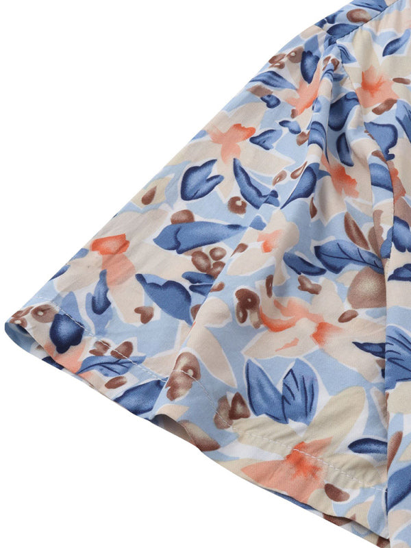New Casual Beach Shirt Hawaiian Short Sleeve Floral Shirt