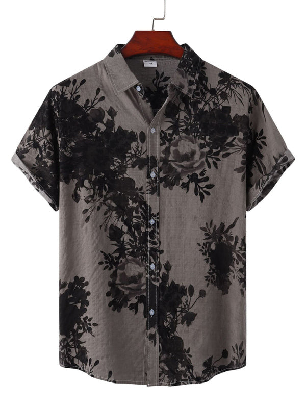 New Casual Beach Shirt Hawaiian Short Sleeve Floral Shirt