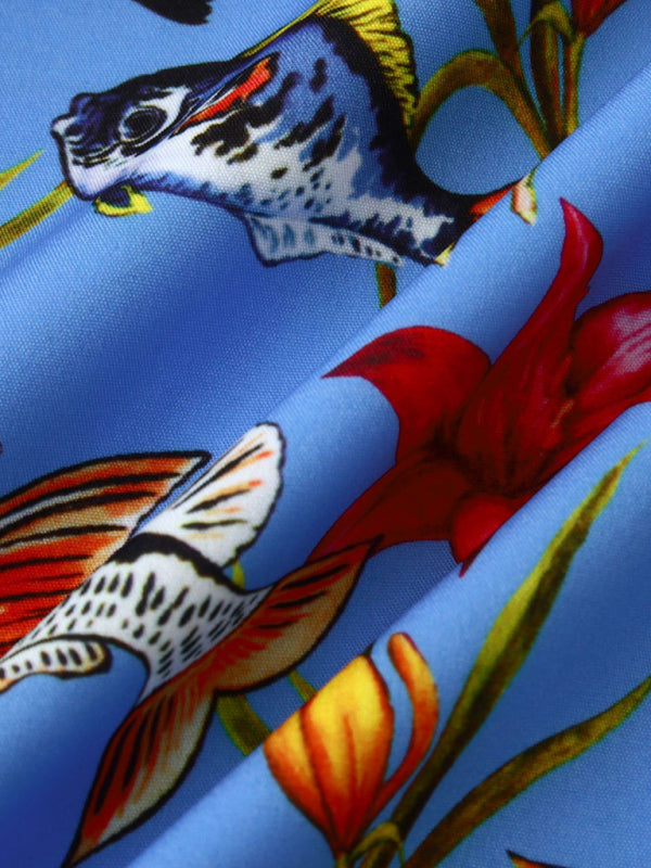 Men's Floral Print Sleeveless Summer Shirt