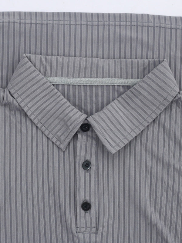 New Men's Long Sleeve T-Shirt Long Sleeve Lapel Polo Shirt