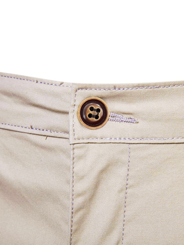 New cotton casual shorts men's straight slim fit shorts large size solid color men's clothing