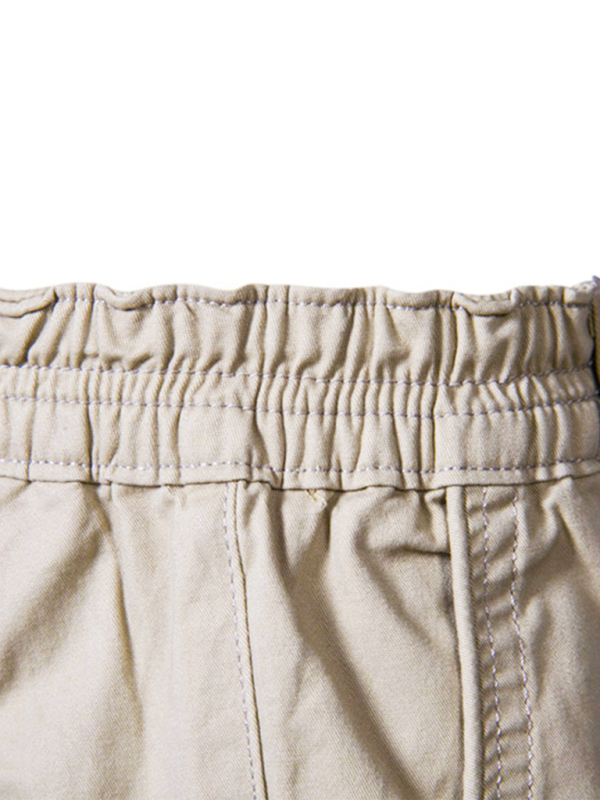 New cotton casual shorts men's straight slim fit shorts large size solid color men's clothing