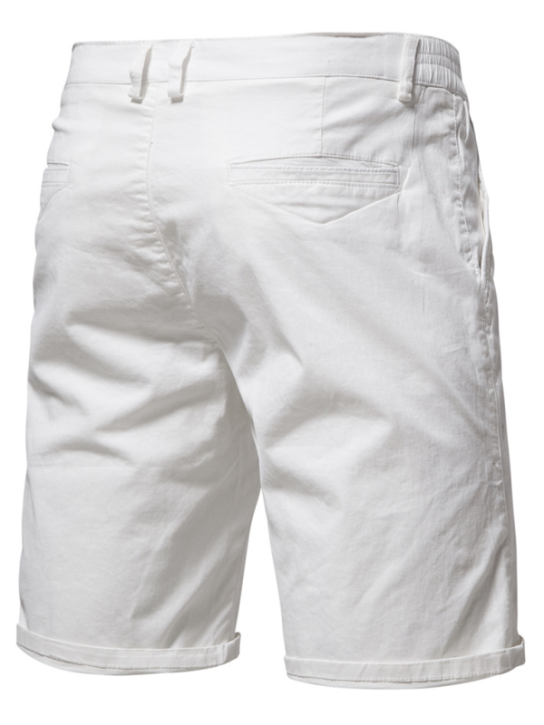 New cotton casual shorts men's straight slim fit shorts large size solid color men's clothing