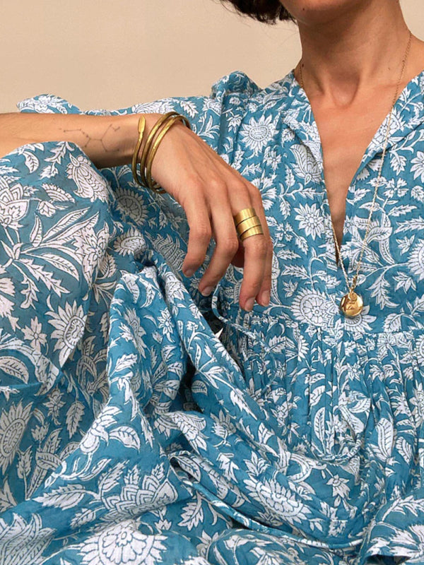 Women's Floral Fashion Loose Casual Long Sleeve Dress