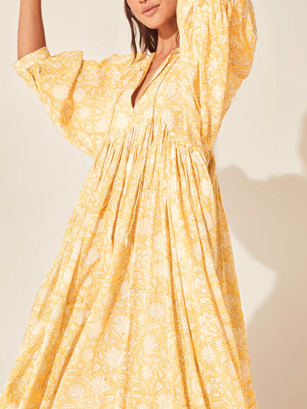 Women's Floral Fashion Loose Casual Long Sleeve Dress