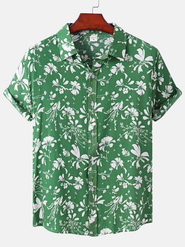 Men's Short Sleeve European Size Shirt Beach Wind Vacation Wind Hawaiian Shirt