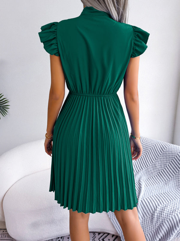 Women's Temperament Lace-up Waist Pleated Skirt