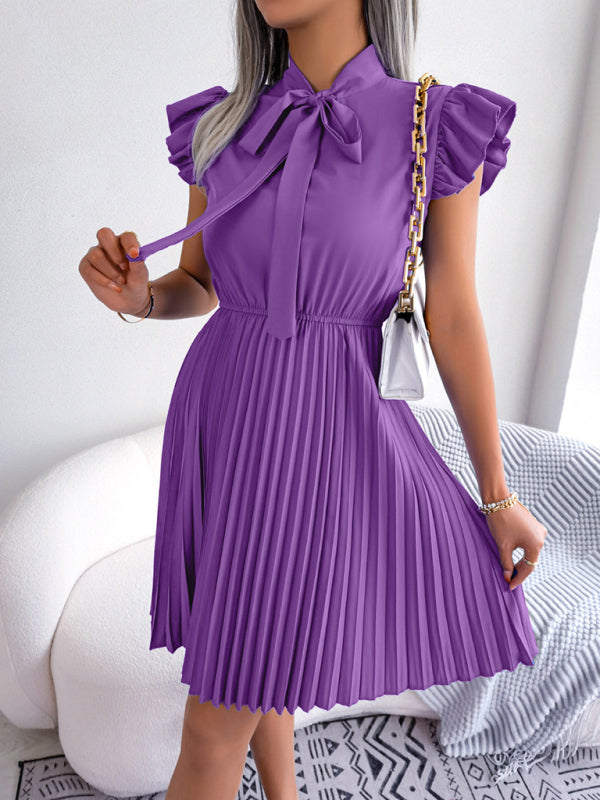 Women's Temperament Lace-up Waist Pleated Skirt