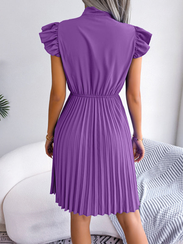 Women's Temperament Lace-up Waist Pleated Skirt