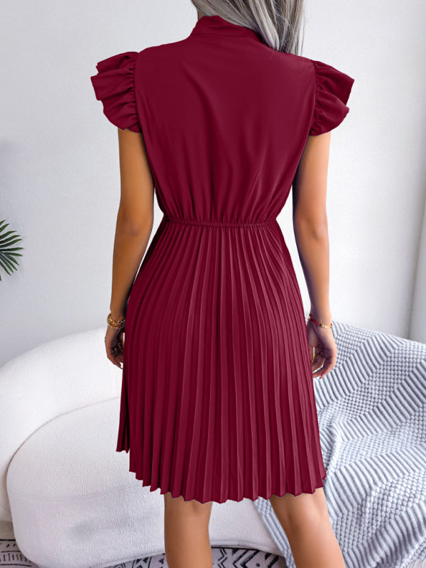 Women's Temperament Lace-up Waist Pleated Skirt