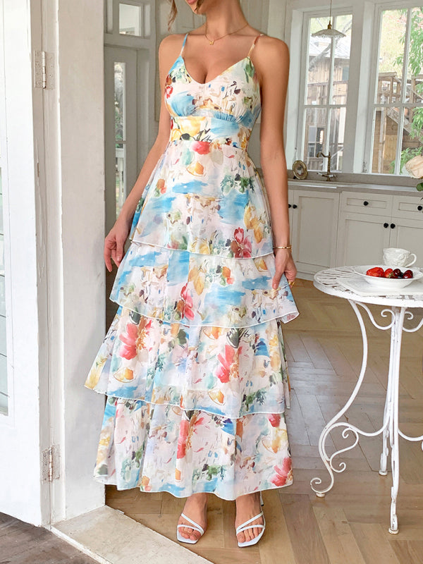 Elegant blue sling dress