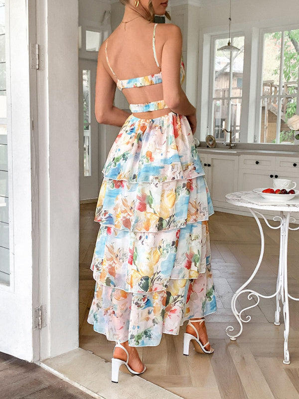 Elegant blue sling dress
