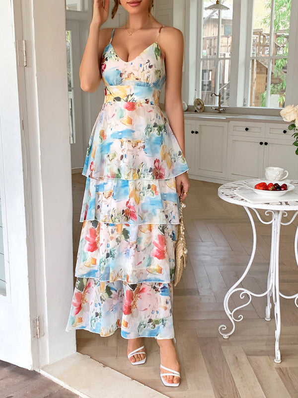 Elegant blue sling dress
