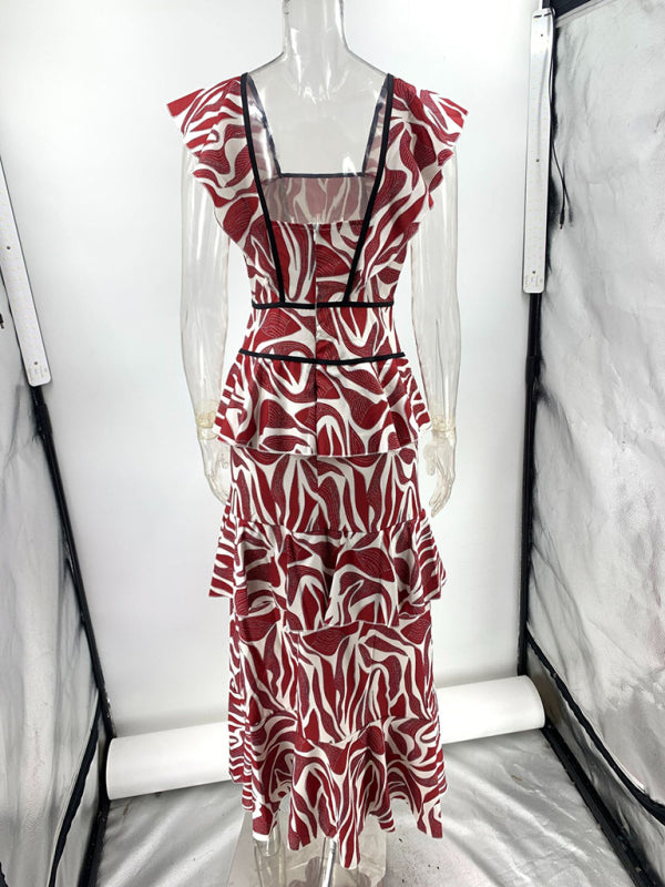 Ruffled halter back dress