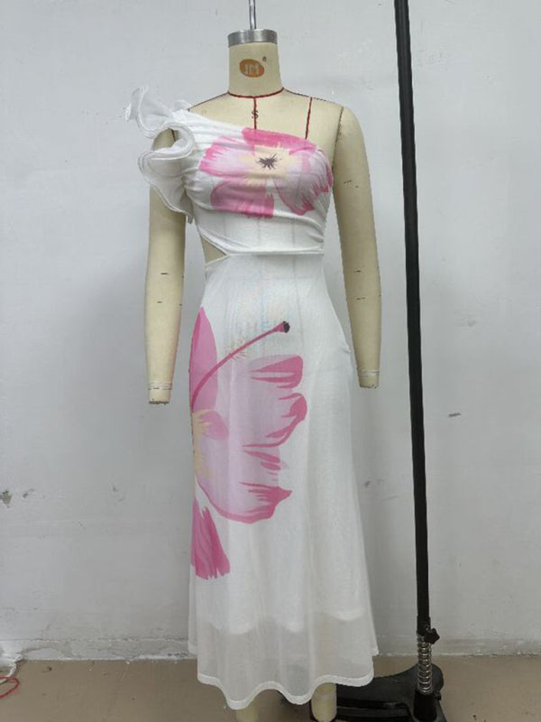Fashion one shoulder slim dress