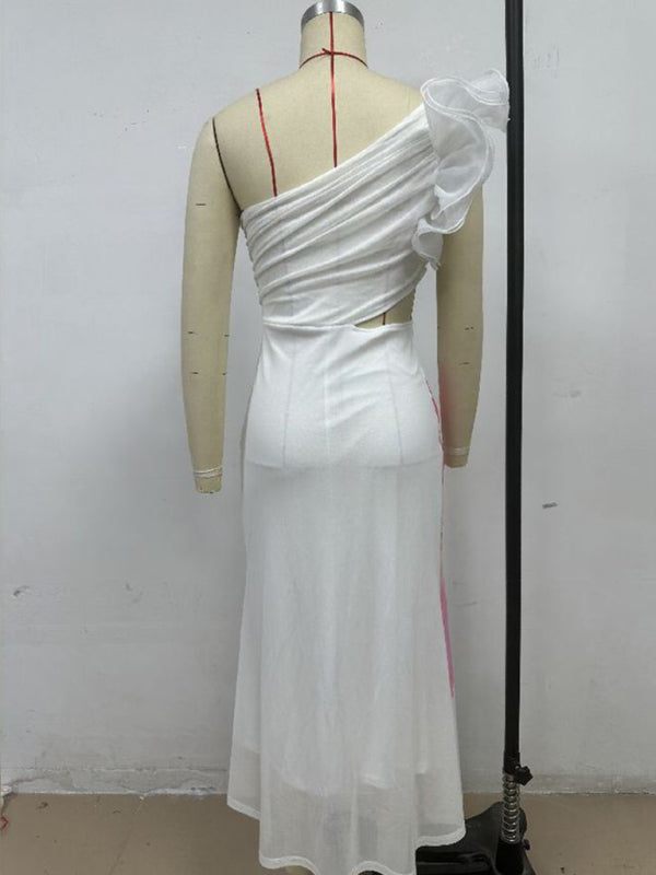 Fashion one shoulder slim dress
