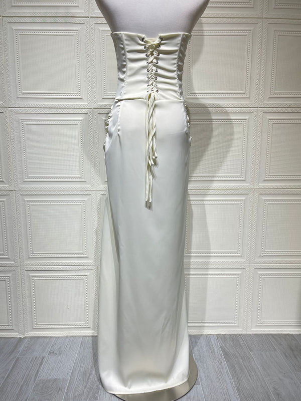 Party new twist dress slit satin dress