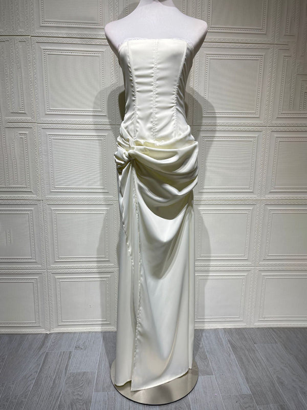 Party new twist dress slit satin dress